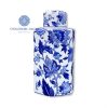 Lidded Jar Blue White Vines Design D17xH30cm SP000127