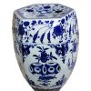 Garden Stools in Blue and White with Climbing Lotus Motifs SP001056