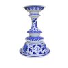 Chinoiserie Padestal Plant Stand Singed Blue And White Decor