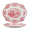 JB Red Serving Platter Oval Plate