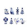 Set of 08-pcs Christmas Porcelain Delft Blue Style Ornaments