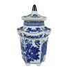 Blue and white jar 15 x 28 cm