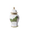 Six-Edges Pure White Green Horse Limited Ginger Jar D23xH48 cm SP000950
