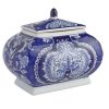 Deep Blue & White Rectangle Jar14X22cm SP000112