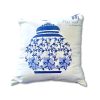 Embroided Ginger Jar Blue Pillow Cover 45x45cm SP002117