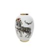 Pure White Grey Horse with Mounted Metalic Limited Vase D23xH36 cm SP001009