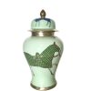Green Horse w Mounted Metalic Lid Limited Ginger Jar D23xH48cm SP001039