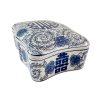 Doube Happiness blue and white decoration box 20x10x10cm
